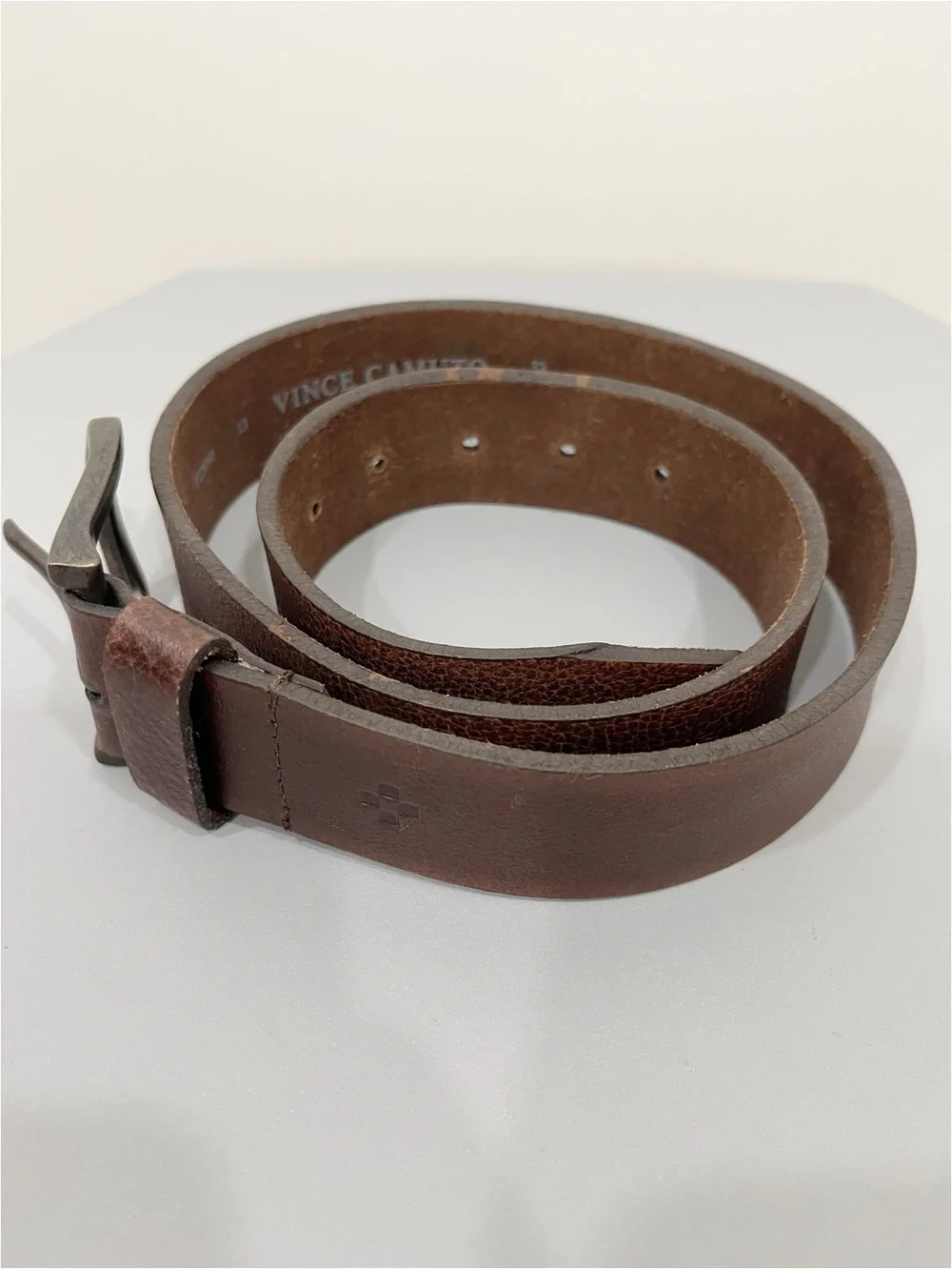 Vince Camuto Genuine Leather Belt Brown Distressed Casual Dress Belt 32‎